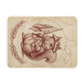Renaissance Sanguine Patriotic Squirrel Card Magnet (Horizontal)