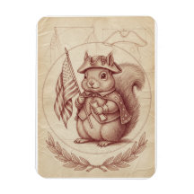 Renaissance Sanguine Patriotic Squirrel Card