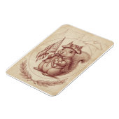 Renaissance Sanguine Patriotic Squirrel Card Magnet (Linke Seite)