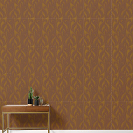 Renaissance-Schnörkel in Rostbraun und Gold Tapete