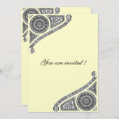 RENAISSANCE , Schwarz-Gold-Metallic Einladung (Vorne/Hinten)