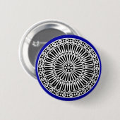 RENAISSANCE Schwarz-weiß Blaue Architektur Button (Vorne & Hinten)