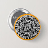 RENAISSANCE Schwarz-weiß Gelbe Architektur Button (Vorne & Hinten)