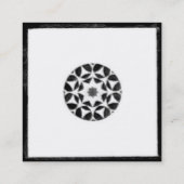 RENAISSANCE Schwarz-weiß Red Geometric Floral Quadratische Visitenkarte (Rückseite)