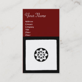 RENAISSANCE Schwarz-weiß Red Geometric Floral Visitenkarte