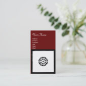 RENAISSANCE Schwarz-weiß Red Geometric Floral Visitenkarte (Stehend Vorderseite)