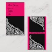 RENAISSANCE Schwarz-Weiß-Rosa-Fuchsie Visitenkarte (Vorne/Hinten)