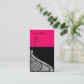 RENAISSANCE Schwarz-Weiß-Rosa-Fuchsie Visitenkarte (Stehend Vorderseite)