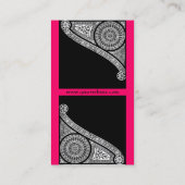 RENAISSANCE Schwarz-Weiß-Rosa-Fuchsie Visitenkarte (Rückseite)