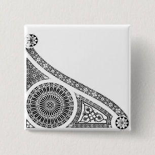RENAISSANCE Schwarz-weiße Architektur Button