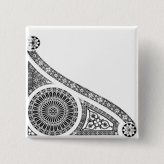RENAISSANCE Schwarz-weiße Architektur Button (Vorderseite)