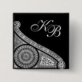 RENAISSANCE Schwarz-weiße Architektur Button (Vorderseite)