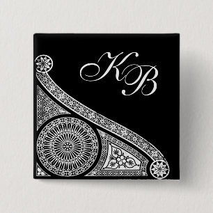 RENAISSANCE Schwarz-weiße Architektur Button