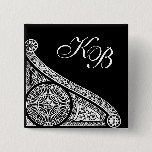 RENAISSANCE Schwarz-weiße Architektur Button (Vorderseite)