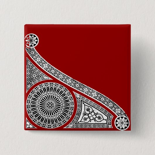 RENAISSANCE Schwarz-weiße Architektur Button (Vorderseite)