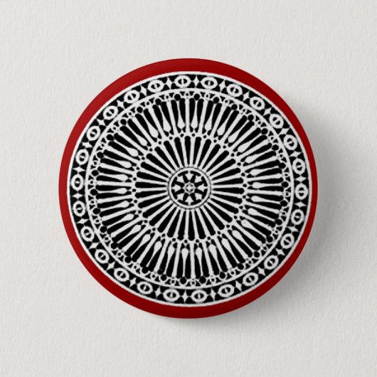 RENAISSANCE Schwarz-weißes Dekor der Roten Archite Button (Vorderseite)