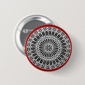 RENAISSANCE Schwarz-weißes Dekor der Roten Archite Button (Vorne & Hinten)