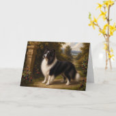 Renaissance Shetland Sheepdog Blank Karte (Gelbe Blume)