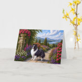 Renaissance Shetland Sheepdog Leere Karte (Gelbe Blume)