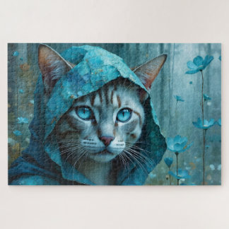 Renaissance Siamesische Katze in Türkisblau Puzzle