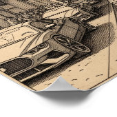 Renaissance-Stadt Zeichnend Poster (Ecke)