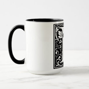 Renaissance-Stil Alphabet Buchstabe E Auf Tasse