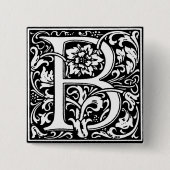 Renaissance Style Alphabet Letter B - Button (Vorderseite)