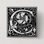 Renaissance Style Alphabet Letter C - Button (Vorderseite)
