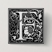 Renaissance Style Alphabet Letter F - Button (Vorderseite)