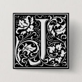 Renaissance Style Alphabet Letter J - Button (Vorderseite)