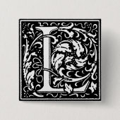 Renaissance Style Alphabet Letter L - Button (Vorderseite)