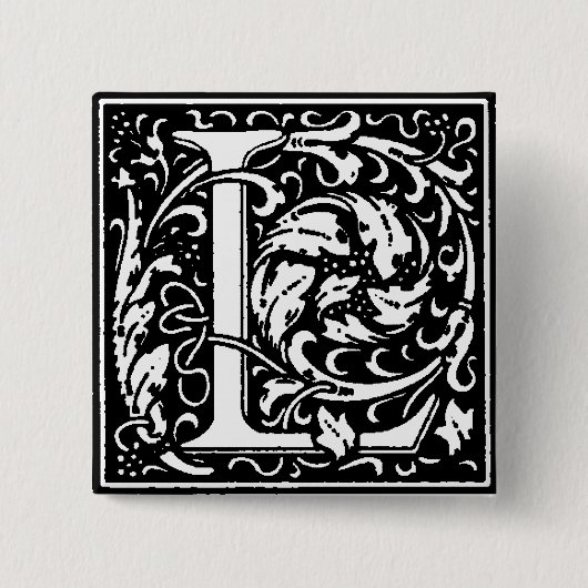 Renaissance Style Alphabet Letter L - Button (Vorderseite)
