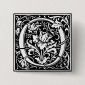 Renaissance Style Alphabet Letter O - Button (Vorderseite)