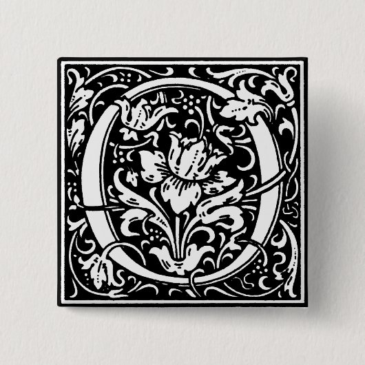 Renaissance Style Alphabet Letter O - Button (Vorderseite)