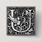 Renaissance Style Alphabet Letter U - Button (Vorderseite)