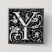 Renaissance Style Alphabet Letter Y - Button (Vorderseite)