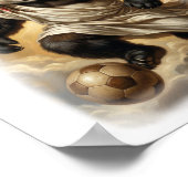 Renaissance Style Panda Player Soccer on a  Poster (Ecke)