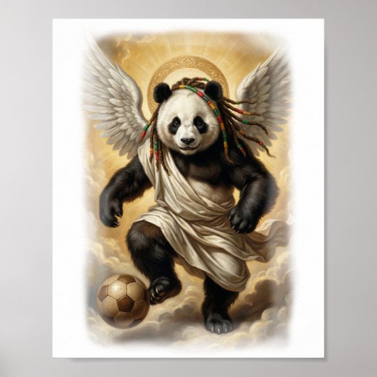 Renaissance Style Panda Player Soccer on a  Poster (Vorne)