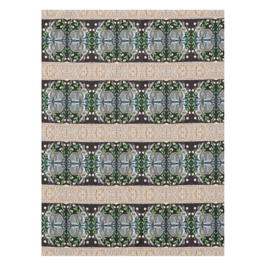 Renaissance Tapestry Kaninchen Blumendekor Extrava Tischdecke (Vorderseite)