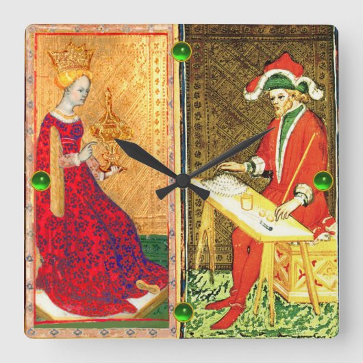 RENAISSANCE TAROTS / MAGIKANISCHE UND KUPPENQUEEN QUADRATISCHE WANDUHR (Vorderseite)
