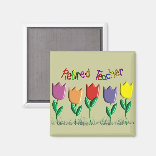 Renaissance Teacher Tulips Design Geschenke Magnet (Vorderseite/Rückseite)