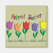 Renaissance Teacher Tulips Design Geschenke Magnet (Vorne)