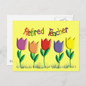 Renaissance Teacher Tulips Design Geschenke Postkarte (Vorne/Hinten)