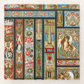 Renaissance-Themen Textilien und Stoffe Glasuntersetzer (Vorderseite)