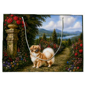 Renaissance Tibetan Spaniel Große Geschenktüte (Rückseite)