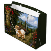 Renaissance Tibetan Spaniel Große Geschenktüte (Rückseite Schrägansicht)