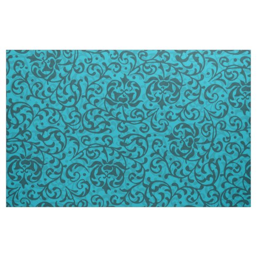Renaissance-Türkis-Blumendamast Stoff (Fat Quarter (45,7 x 55,9 cm))