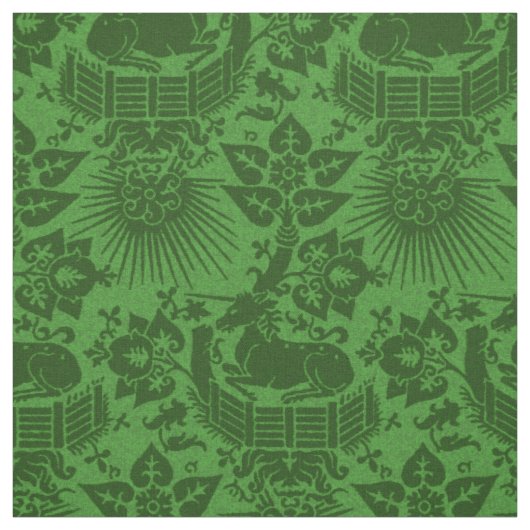 Renaissance Unicorn Garden, Emerald Stoff (Muster)