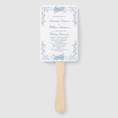 Renaissance Verziert Blue Wedding Programm Fächer (Vorderseite)