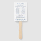 Renaissance Verziert Blue Wedding Programm Fächer (Rückseite)